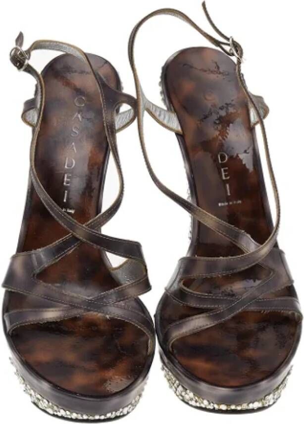 Casadei Pre-owned Plastic sandals Brown Dames