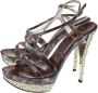 Casadei Pre-owned Plastic sandals Brown Dames - Thumbnail 3