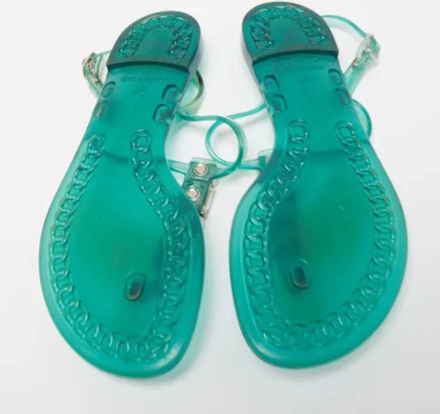 Casadei Pre-owned Rubber flats Green Dames