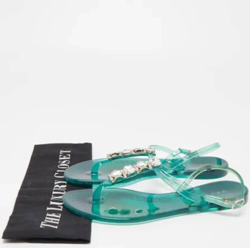 Casadei Pre-owned Rubber flats Green Dames