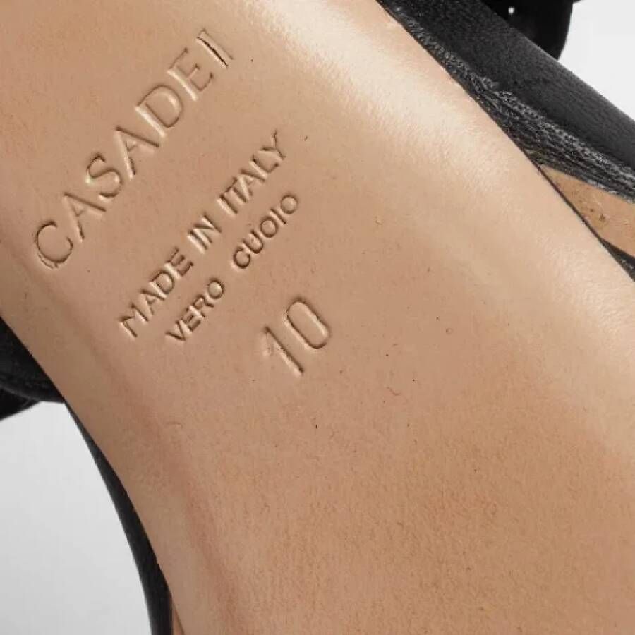 Casadei Pre-owned Satin sandals Black Dames