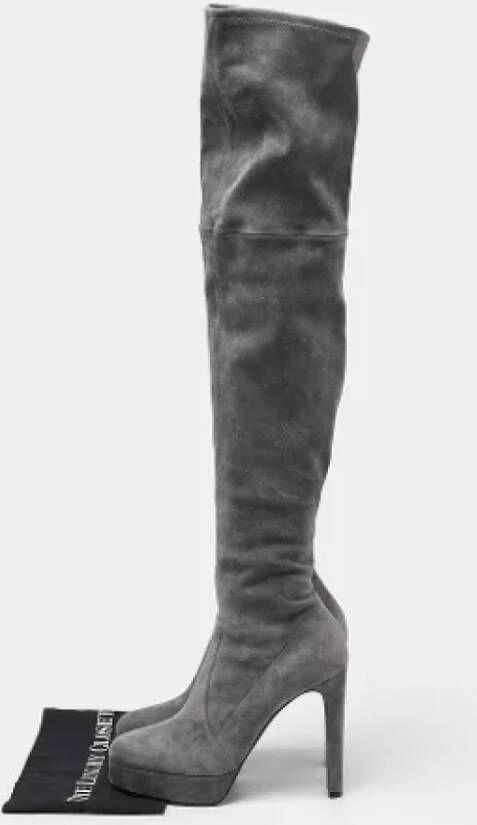Casadei Pre-owned Suede boots Gray Dames