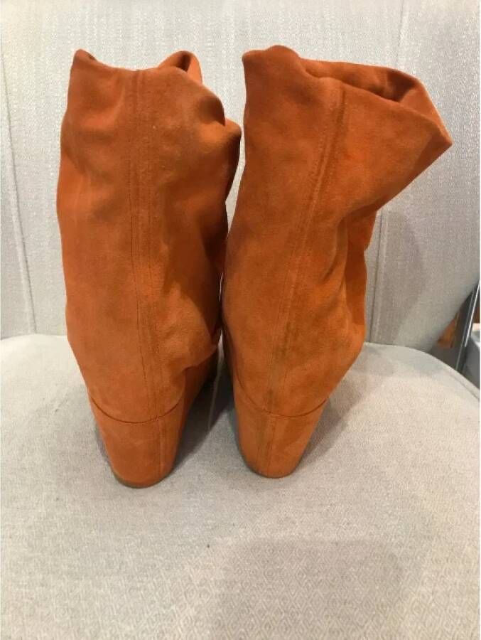 Casadei Pre-owned Suede boots Orange Dames