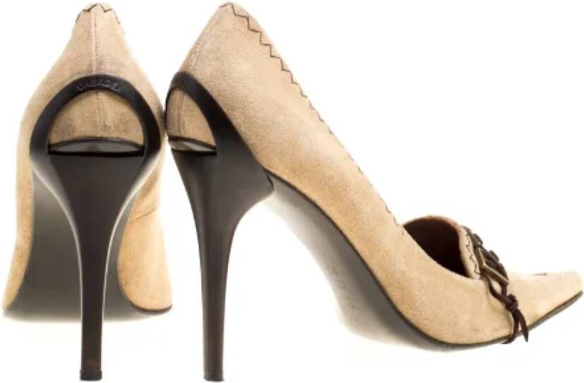 Casadei Pre-owned Suede heels Beige Dames