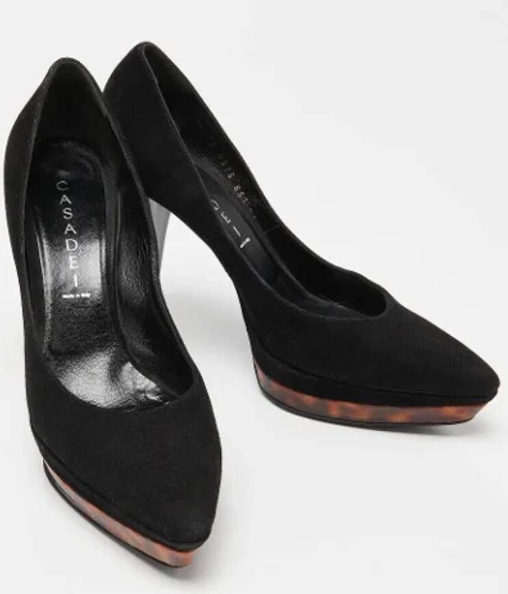 Casadei Pre-owned Suede heels Black Dames