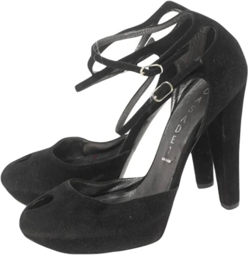 Casadei Pre-owned Suede heels Black Dames