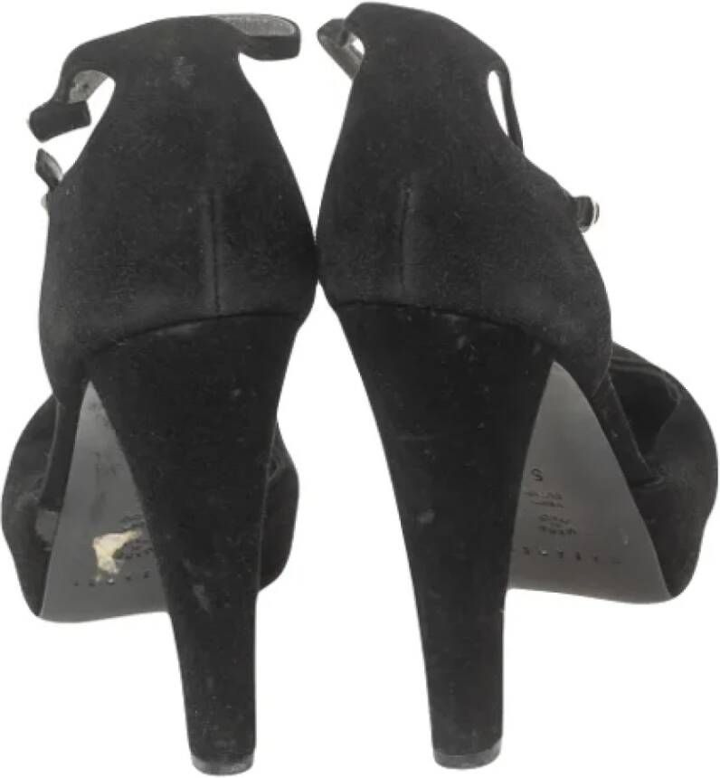 Casadei Pre-owned Suede heels Black Dames