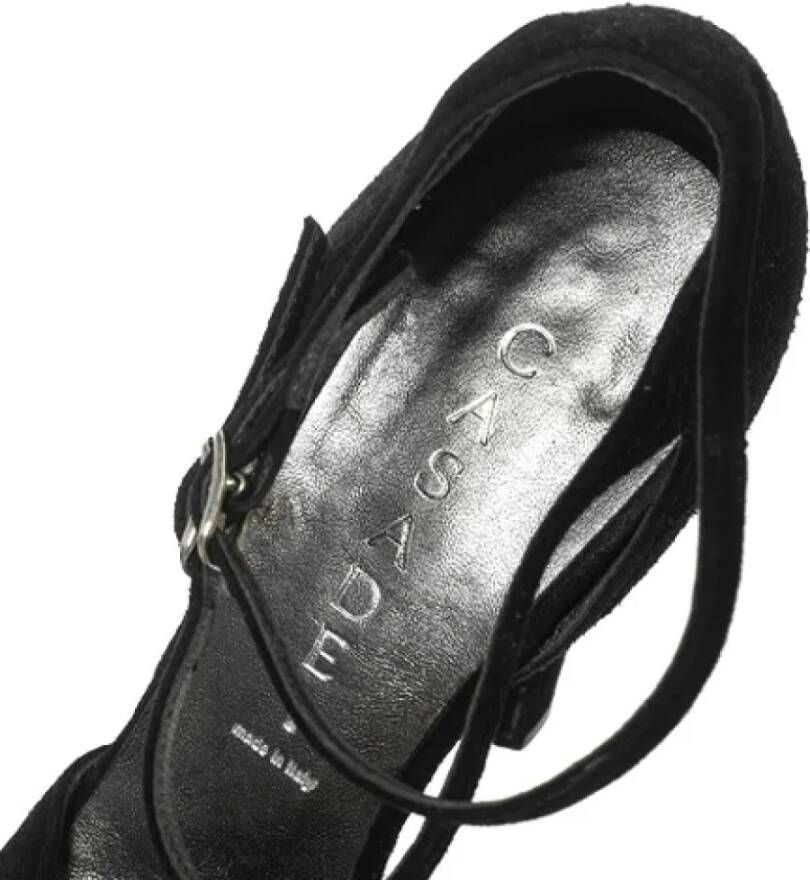 Casadei Pre-owned Suede heels Black Dames