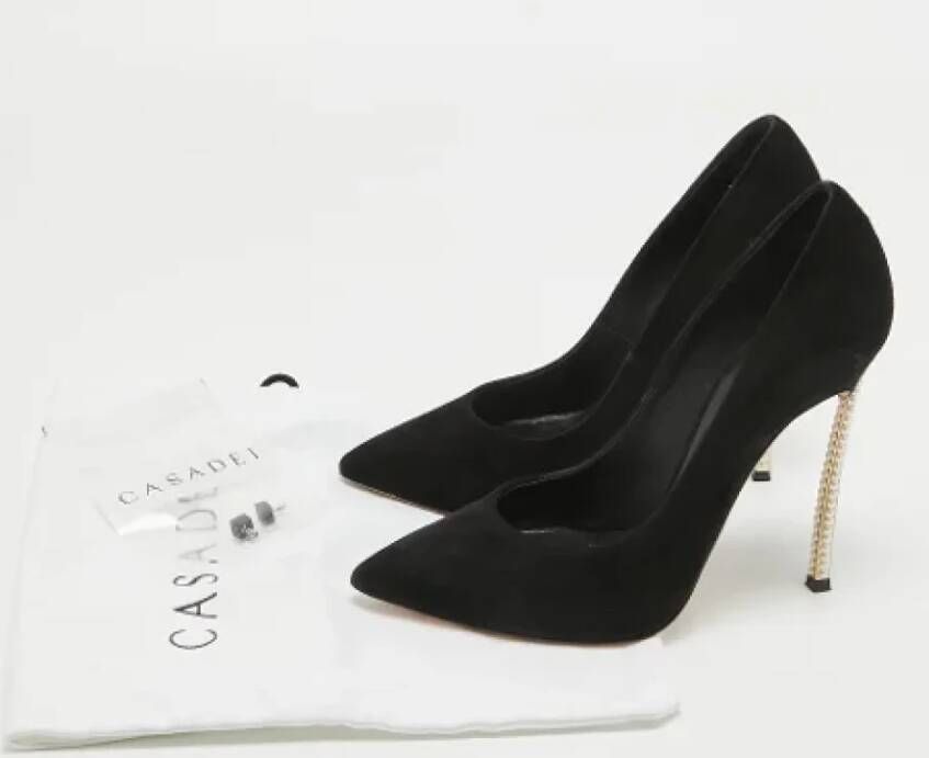 Casadei Pre-owned Suede heels Black Dames