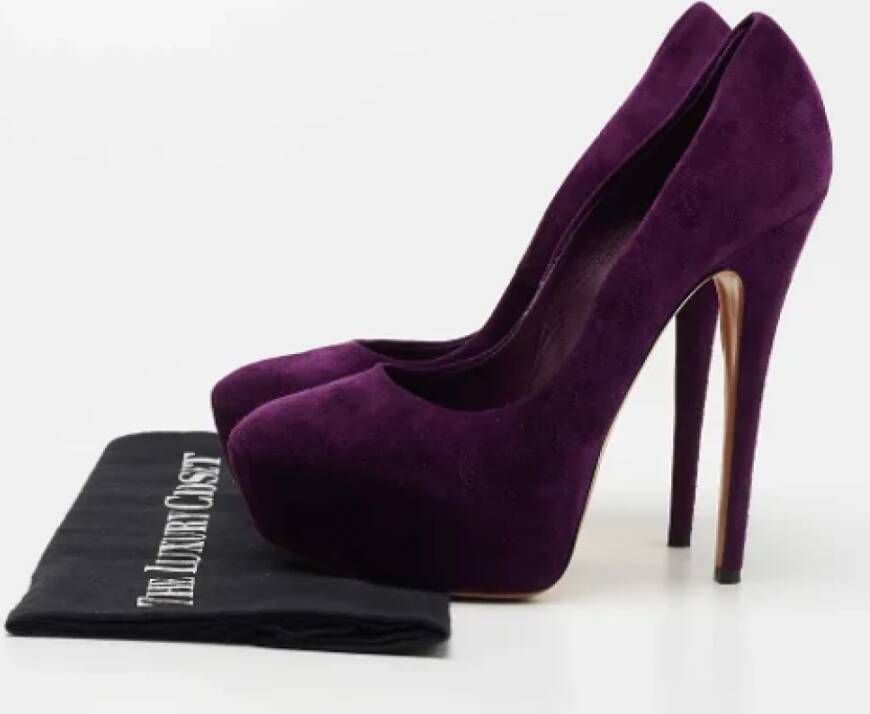 Casadei Pre-owned Suede heels Purple Dames