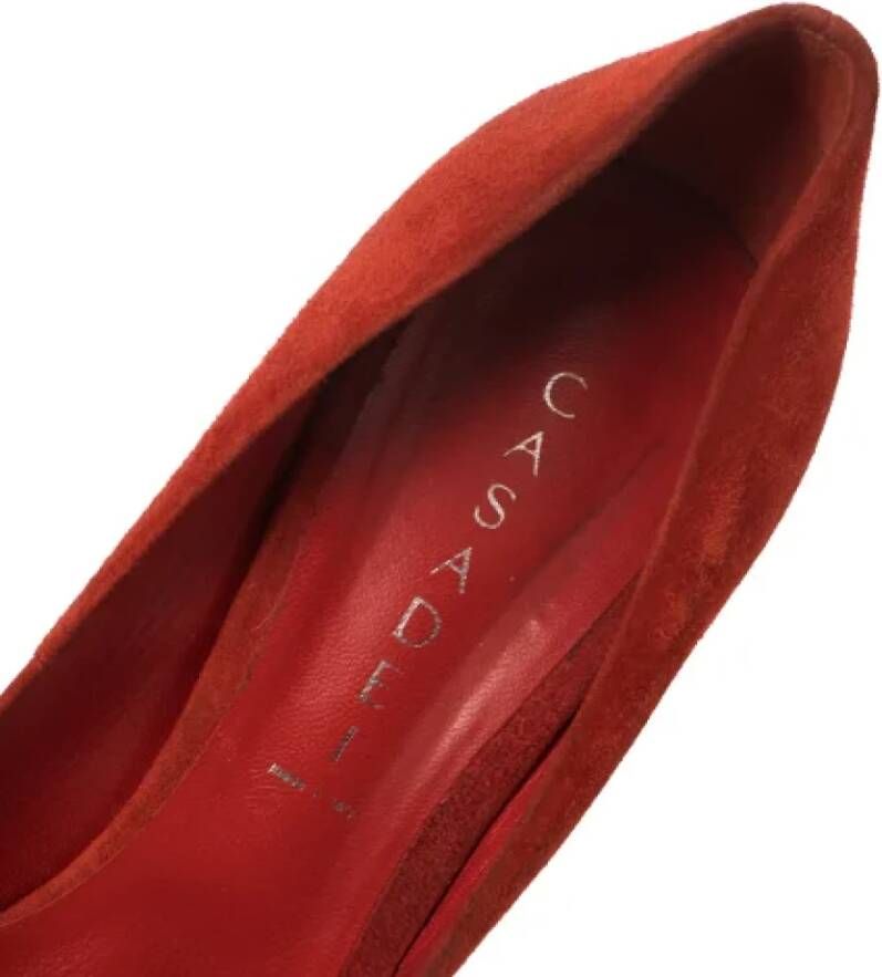 Casadei Pre-owned Suede heels Red Dames