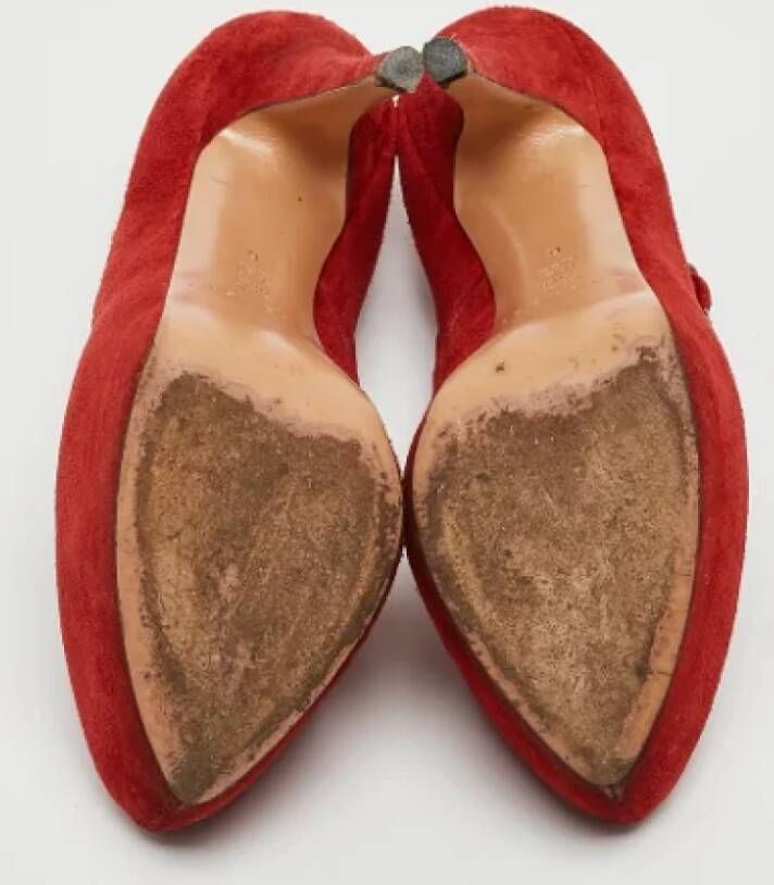 Casadei Pre-owned Suede heels Red Dames