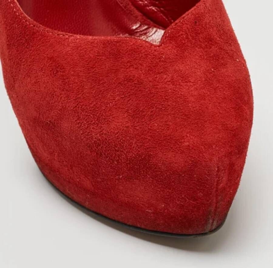 Casadei Pre-owned Suede heels Red Dames