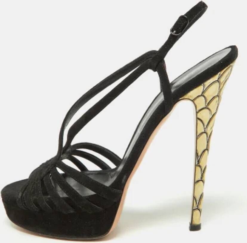 Casadei Pre-owned Suede sandals Black Dames