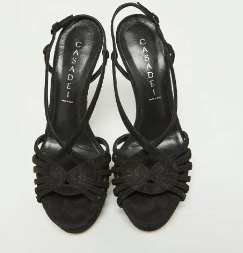 Casadei Pre-owned Suede sandals Black Dames