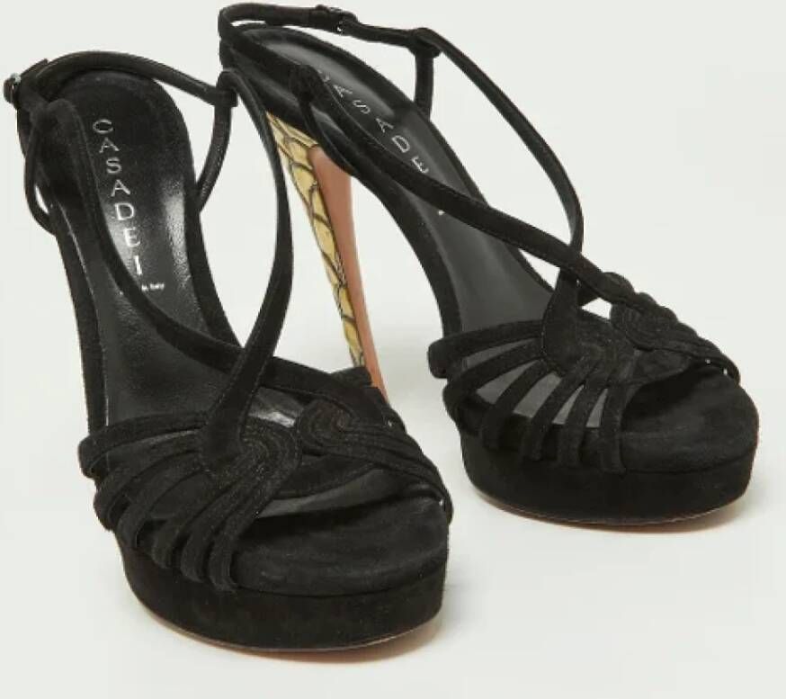 Casadei Pre-owned Suede sandals Black Dames