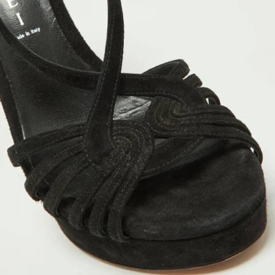 Casadei Pre-owned Suede sandals Black Dames