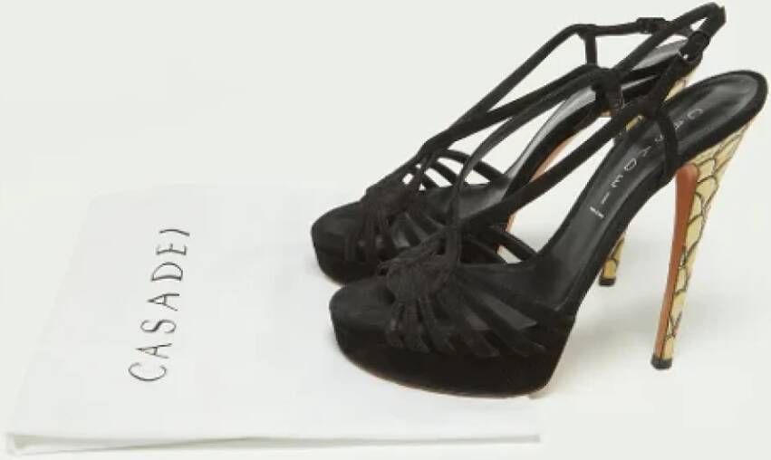 Casadei Pre-owned Suede sandals Black Dames