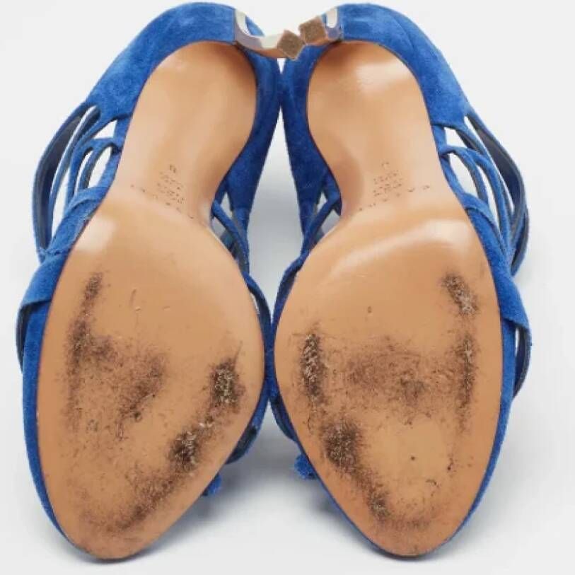 Casadei Pre-owned Suede sandals Blue Dames