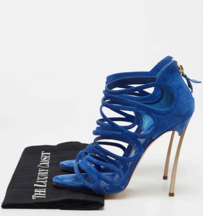 Casadei Pre-owned Suede sandals Blue Dames