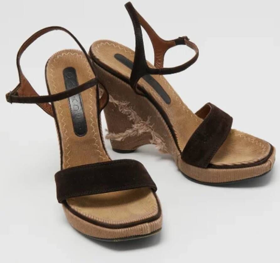 Casadei Pre-owned Suede sandals Brown Dames