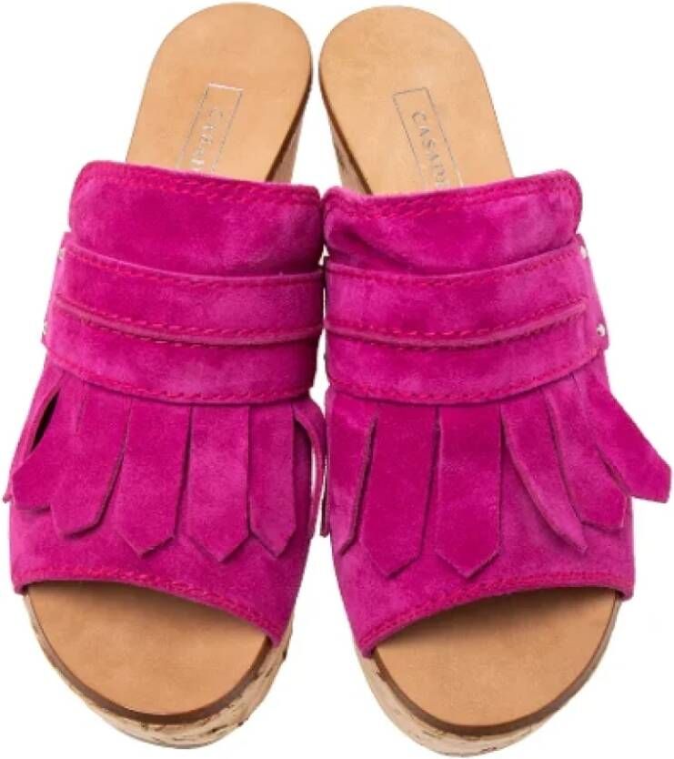 Casadei Pre-owned Suede sandals Pink Dames