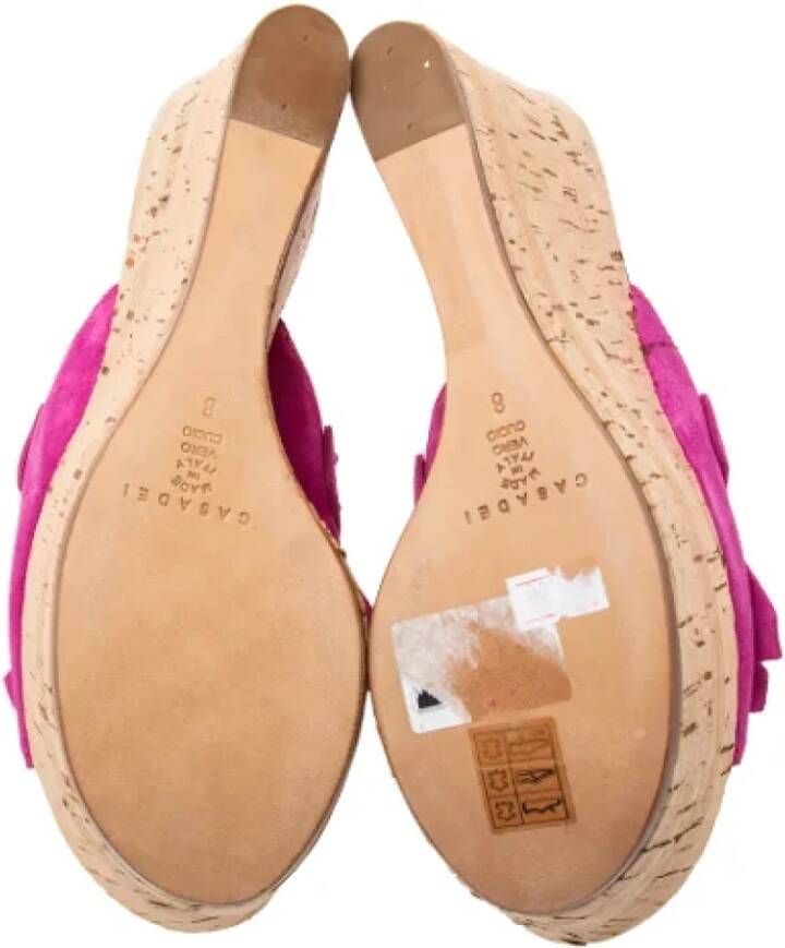 Casadei Pre-owned Suede sandals Pink Dames