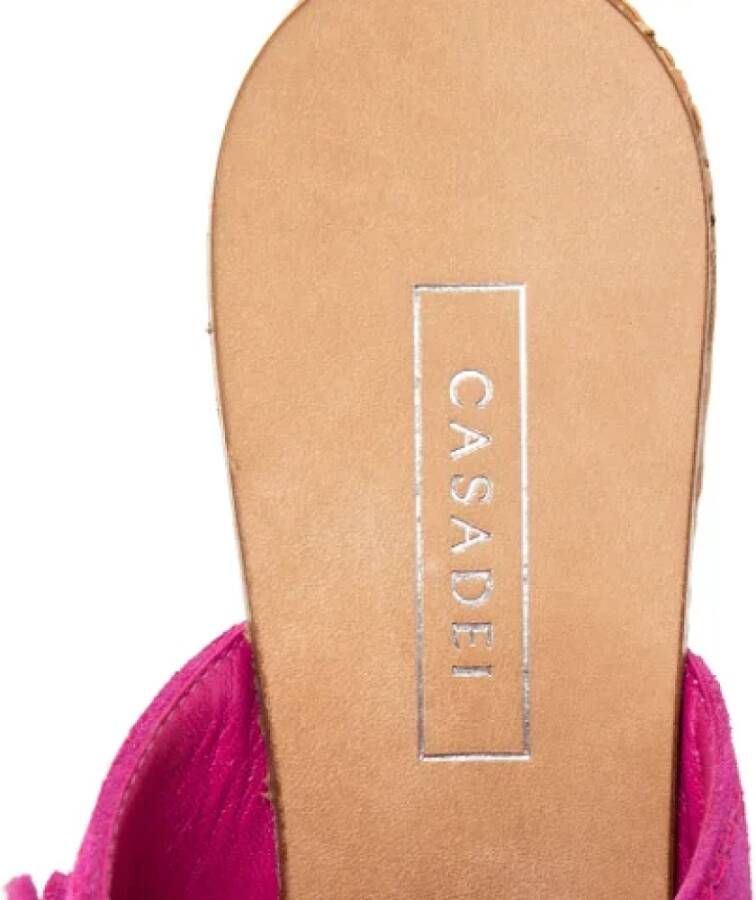 Casadei Pre-owned Suede sandals Pink Dames