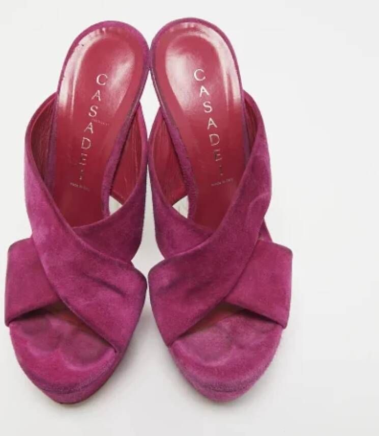 Casadei Pre-owned Suede sandals Purple Dames