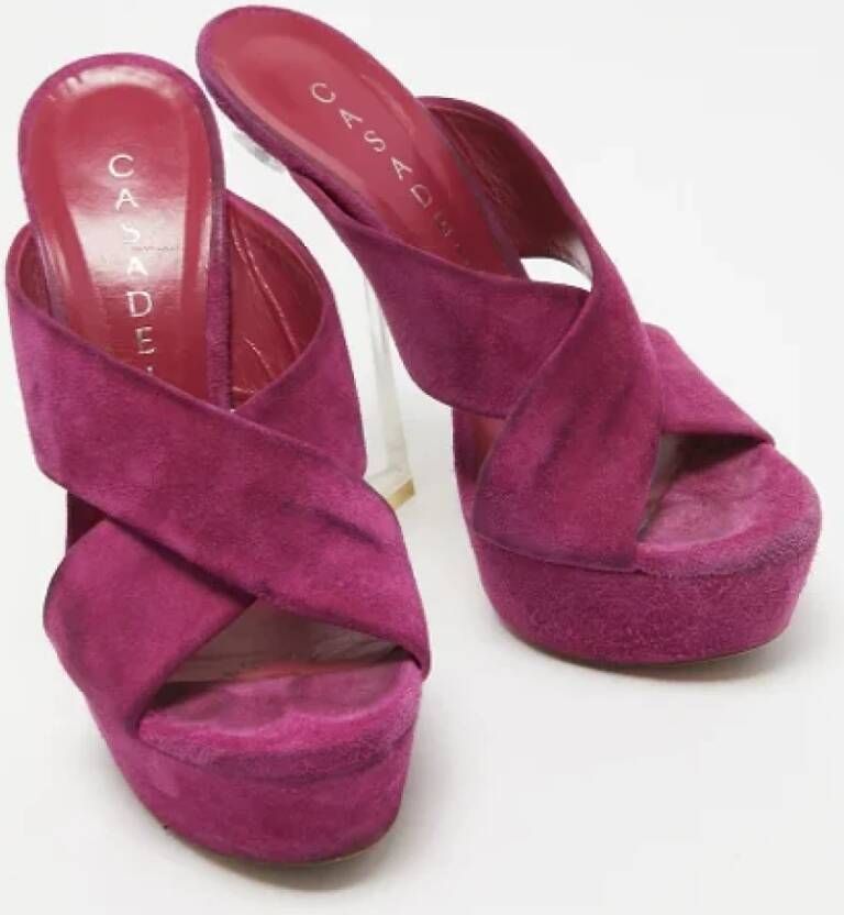 Casadei Pre-owned Suede sandals Purple Dames