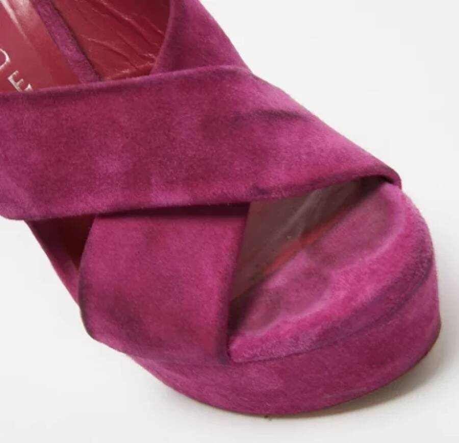 Casadei Pre-owned Suede sandals Purple Dames