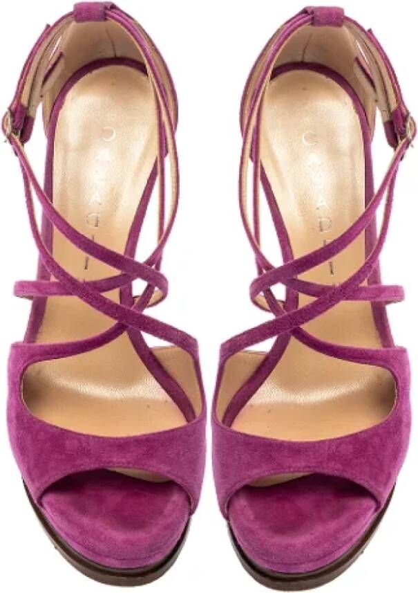 Casadei Pre-owned Suede sandals Purple Dames