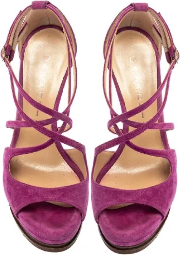 Casadei Pre-owned Suede sandals Purple Dames