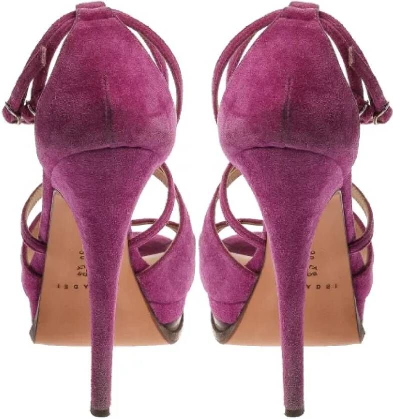 Casadei Pre-owned Suede sandals Purple Dames