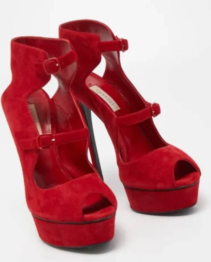 Casadei Pre-owned Suede sandals Red Dames