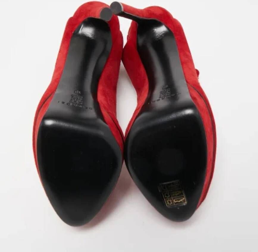 Casadei Pre-owned Suede sandals Red Dames