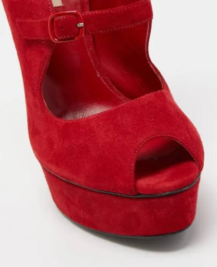 Casadei Pre-owned Suede sandals Red Dames