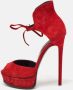 Casadei Pre-owned Suede sandals Red Dames - Thumbnail 2
