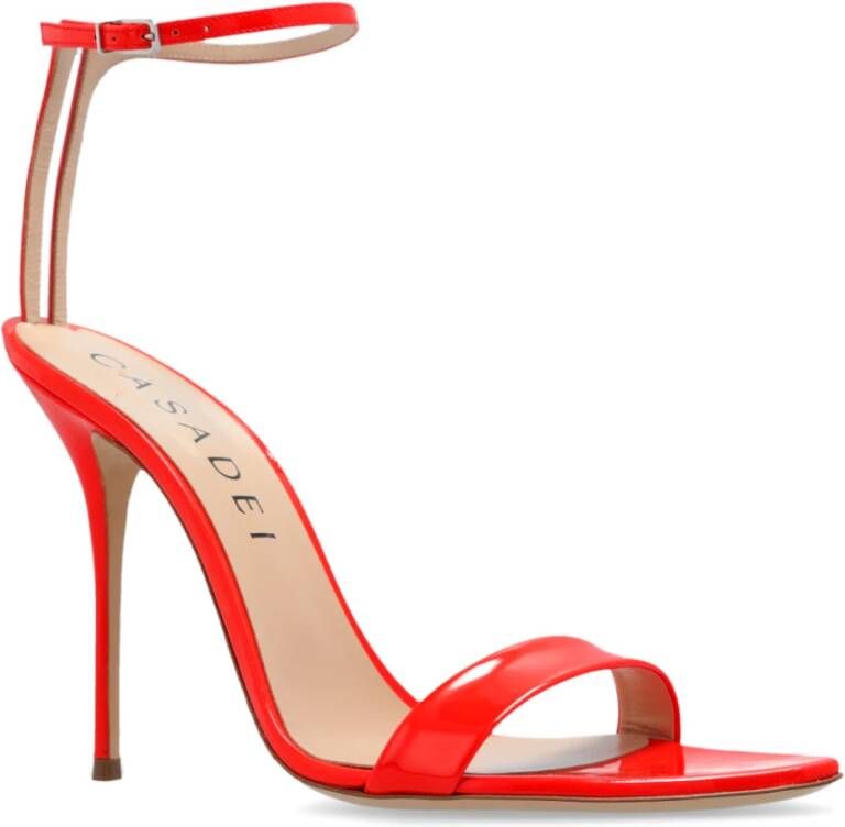 Casadei Rode Tiffany glanzende sandalen met hak Red Dames
