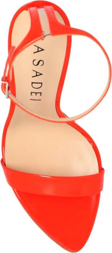 Casadei Rode Tiffany glanzende sandalen met hak Red Dames