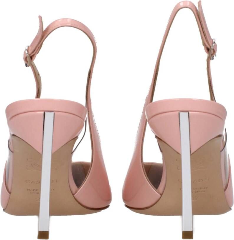 Casadei Roze Leren Sandaal Romantische Stijl