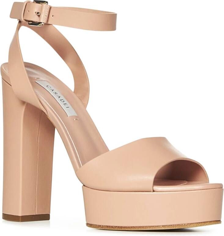 Casadei Roze Leren Sandalen Elegant Ontwerp