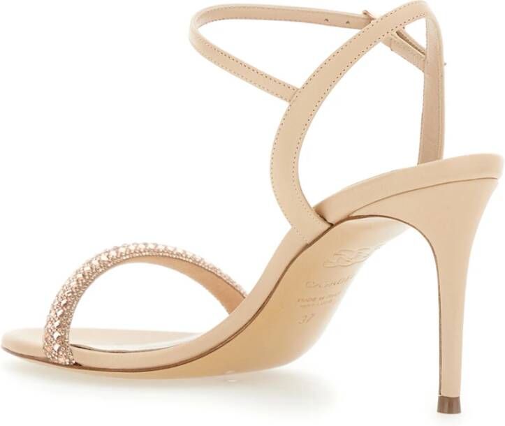 Casadei Roze Slingback Sandalen met Kristalversieringen Pink Dames