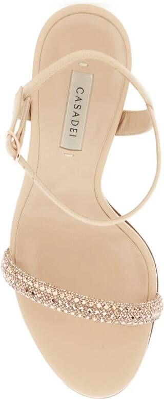 Casadei Roze Slingback Sandalen met Kristalversieringen Pink Dames