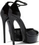 Casadei Glanzende platform sandalen 'Flora' Zwart Dames - Thumbnail 9