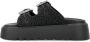 Casadei Geborduurde Zwarte Slides Black Dames - Thumbnail 12