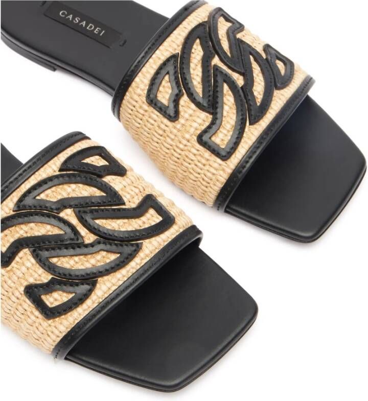 Casadei Portofino Slip-On Sandalen Beige Dames