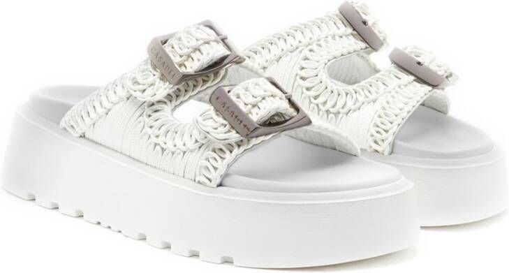 Casadei Geborduurde Zwarte Slides Black Dames