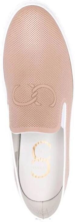 Casadei Beige Leren Slip-On Sneakers Beige Dames