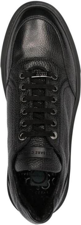 Casadei Zwarte Leren Sneakers voor Mannen Black Heren